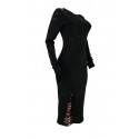 Lovely Casual Hollow-out Black Mid Calf Dress