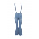 Lovely Casual Flared Hollow-out Blue One-piece Jumpsuit