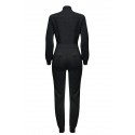 Lovely Casual Eye Print Black One-piece Jumpsuit