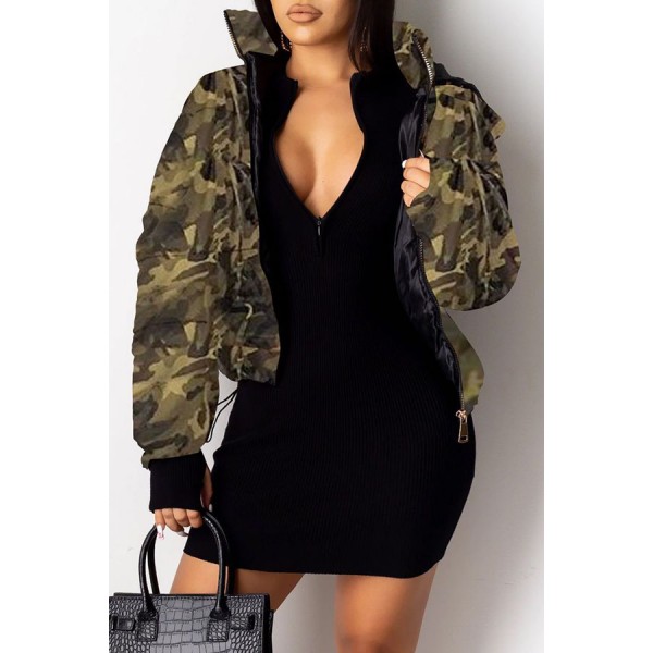 Lovely Winter Camouflage Printed Coat
