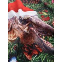 3D Christmas Dinosaur Print Kangaroo Pocket Hoodie - Medium Sea Green M