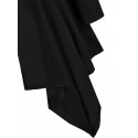Lace Panel Open Front Handkerchief Plus Size Cardigan - Black 4x